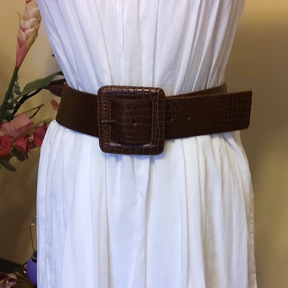 Vintage Nougat London Genuine Leather Belt Brown Classic Dress Belt Small